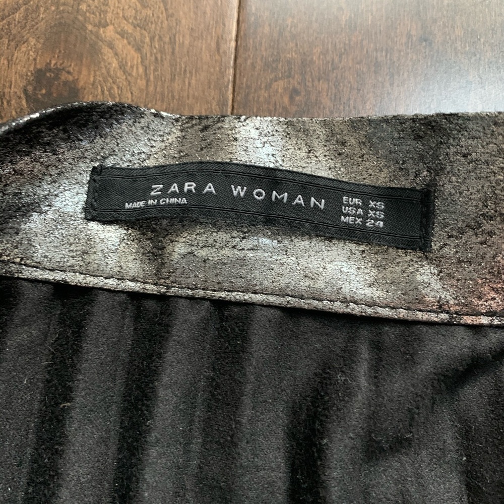 Zara | gunmetal grey midi pleated skirt - Picture 2 of 3